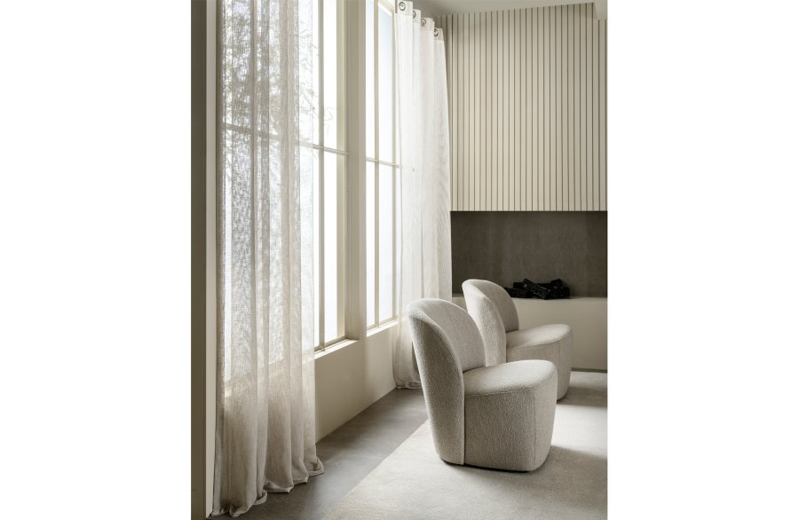 VTWONEN Lofty lenestol - naturlig bouclé-stoff