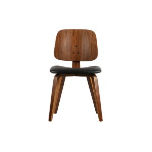 VTWONEN Classic spisebordsstol - sort PU og brun valnddefinér