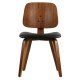 VTWONEN Klassisk spisestuestol - svart PU og brun valntt finish