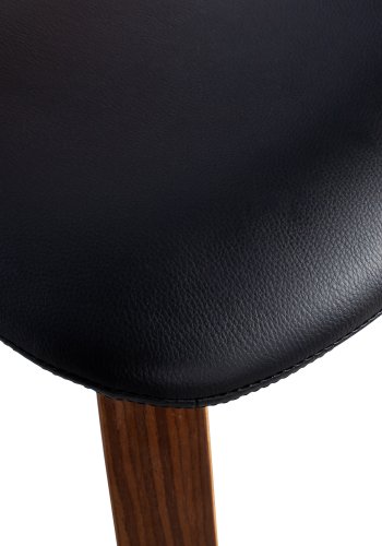 VTWONEN Klassisk spisestuestol - svart PU og brun valntt finish