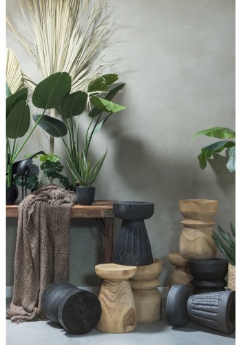 WOOOD Bikkel krakk, rund - svart paulownia tre (28)