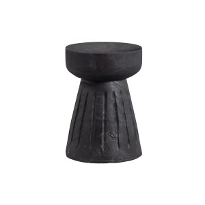 WOOOD Borre pall, rund - svart paulownia trä (28)