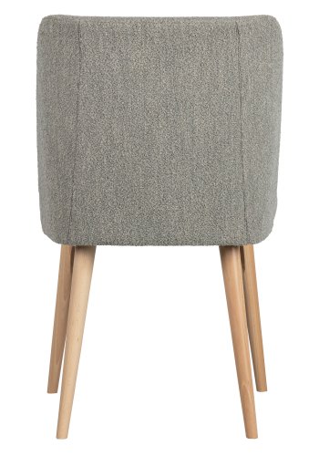 VTWONEN Force spisebordstol - grtt boucléstoff og naturlig bketre