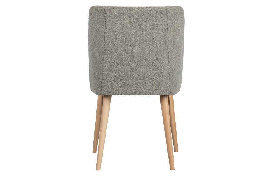 VTWONEN Force spisebordstol - grtt boucléstoff og naturlig bketre