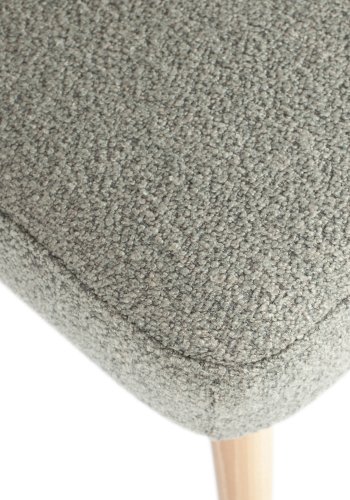 VTWONEN Force spisebordstol - grtt boucléstoff og naturlig bketre