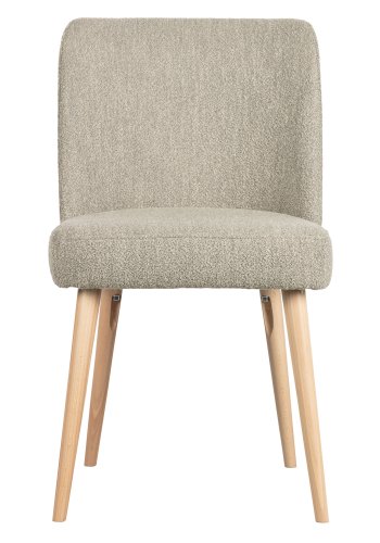 VTWONEN Force spisebordstol - naturlig bouclé-stoff og naturlig bketre
