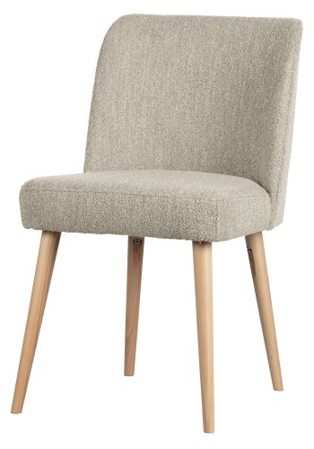 VTWONEN Force spisebordstol - naturlig bouclé-stoff og naturlig bketre