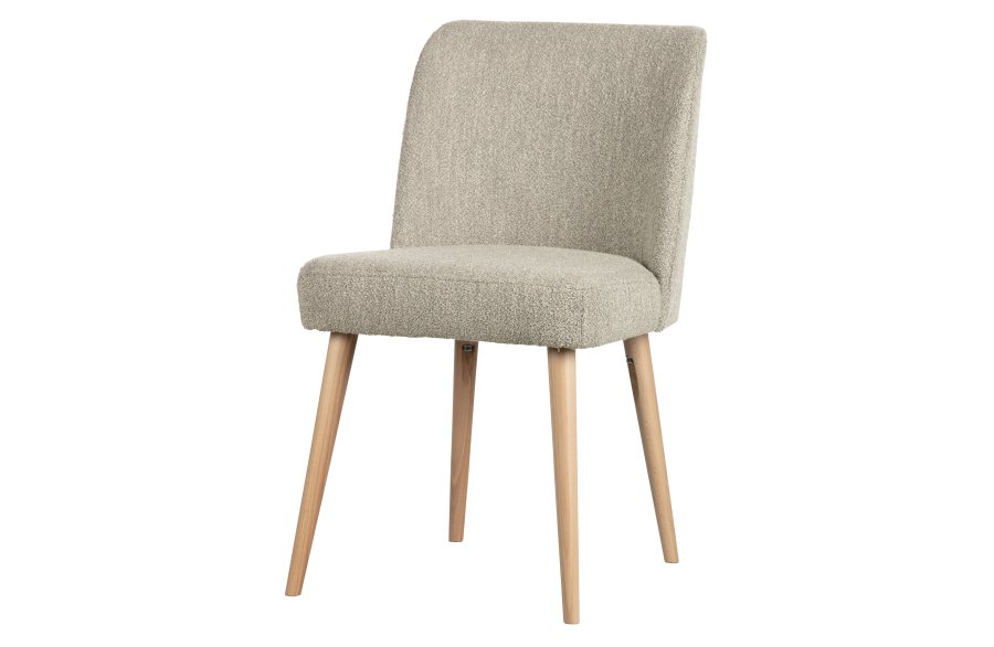 VTWONEN Force spisebordstol - naturlig bouclé-stoff og naturlig bketre