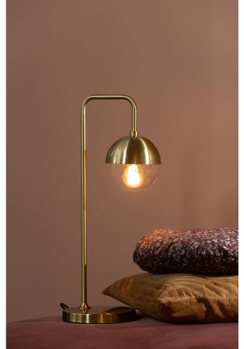 WOOOD Globular bordlampe - glass og antikk messingmetall
