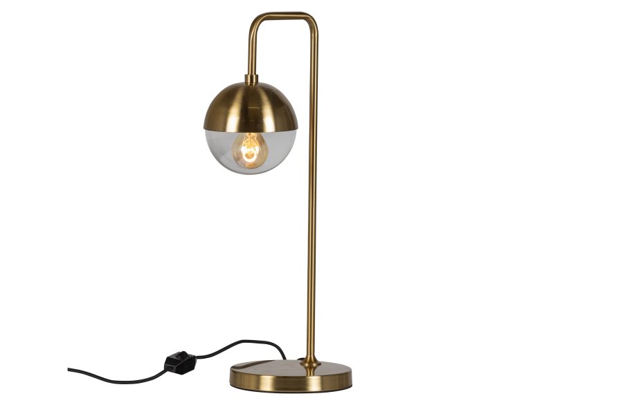 WOOOD Globular bordlampe - glass og antikk messingmetall