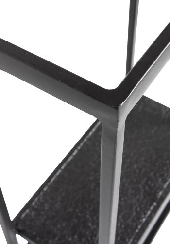 WOOOD Febe vegghylle, for innendrs og utendrs bruk, rektangulr - sort metall