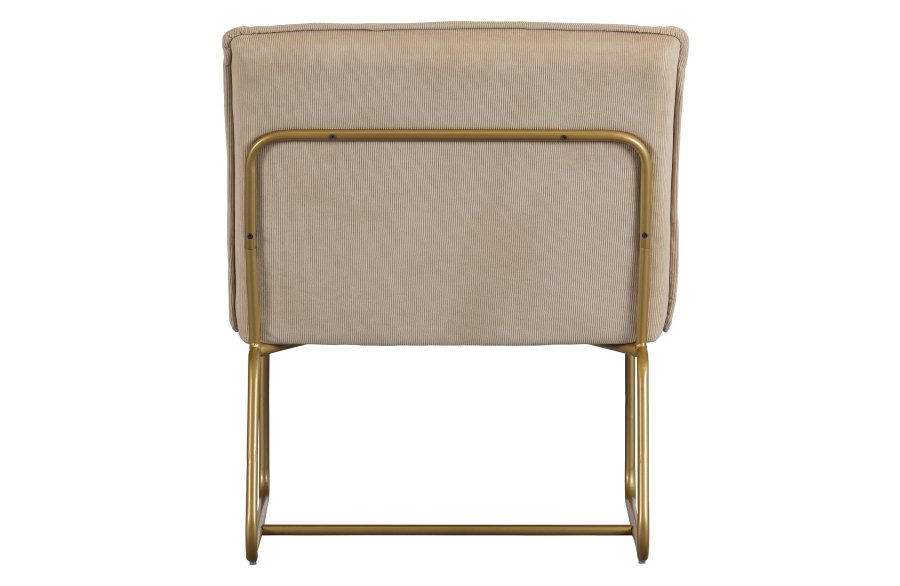 WOOOD Fie lenestol - ekte polyesterflyel og gullmetall