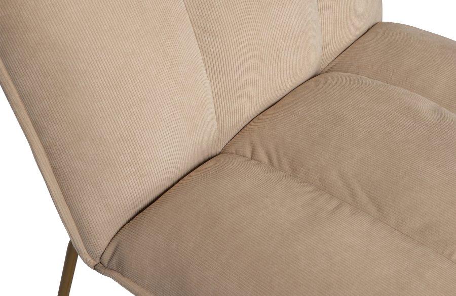 WOOOD Fie lenestol - ekte polyesterflyel og gullmetall