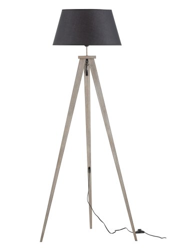 WOOOD EKSKLUSIV Omar gulvlampe - stoff og svart bambus