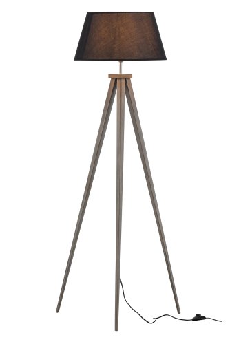 WOOOD EKSKLUSIV Omar gulvlampe - stoff og svart bambus