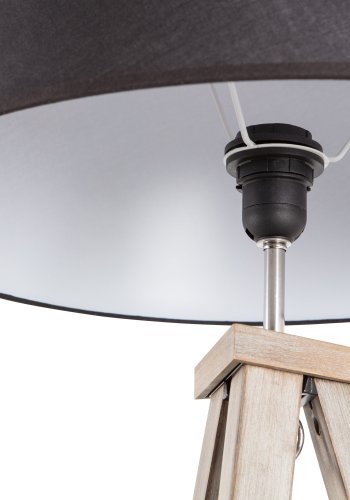 WOOOD EKSKLUSIV Omar gulvlampe - stoff og svart bambus