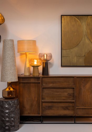 WOOOD Lunar bordlampe - naturlig bambus