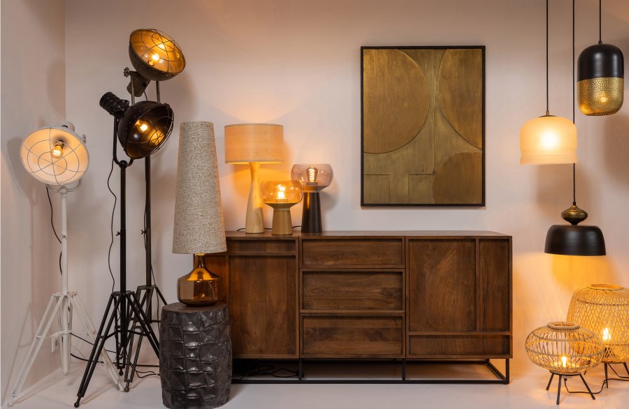 WOOOD Lunar bordlampe - naturlig bambus