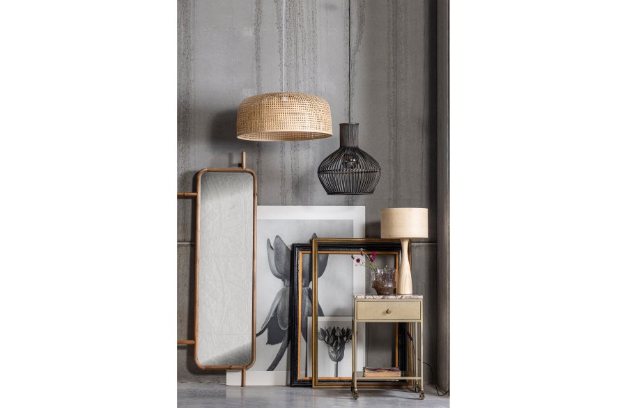 WOOOD Lunar bordlampe - naturlig bambus