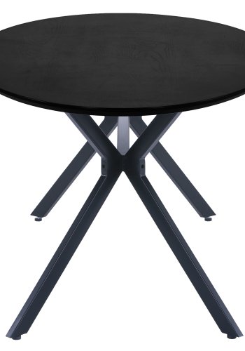 WOOOD EKSKLUSIV Bruno spisebord, ovalt - svart MDF og stl (220x100)