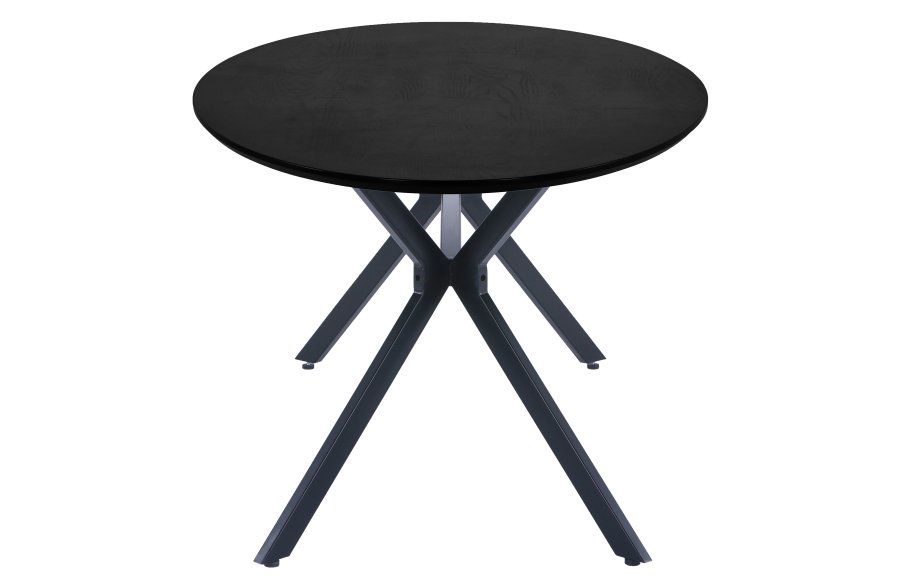 WOOOD EKSKLUSIV Bruno spisebord, ovalt - svart MDF og stl (220x100)