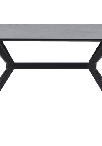 EKSKLUSIVT TRE Bruno spisebord, rektangulrt - svart MDF og stl (200x90)