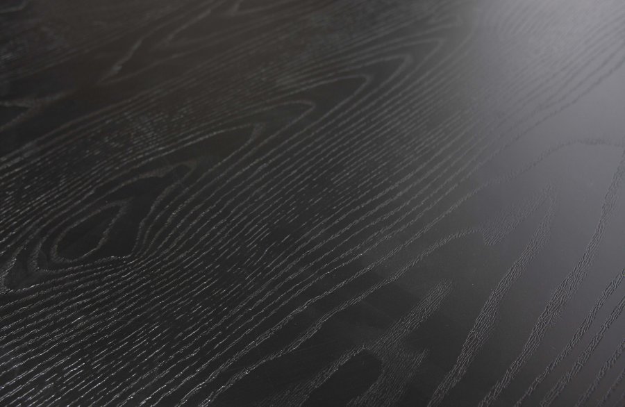 EKSKLUSIVT TRE Bruno spisebord, rektangulrt - svart MDF og stl (200x90)