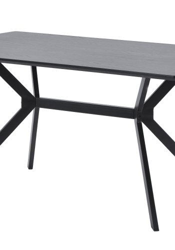 EKSKLUSIVT TRE Bruno spisebord, rektangulrt - svart MDF og stl (160x90)