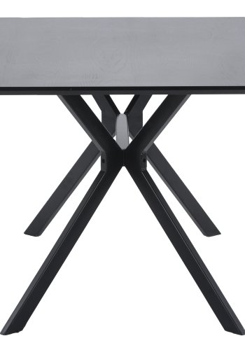 EKSKLUSIVT TRE Bruno spisebord, rektangulrt - svart MDF og stl (160x90)