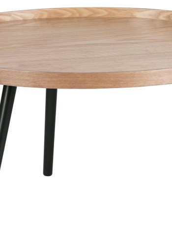 WOOOD Mesa sidebord XL, rundt - naturlig MDF og svart furu (78)