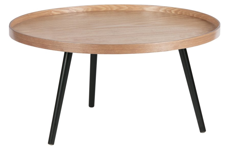 WOOOD Mesa sidebord XL, rundt - naturlig MDF og svart furu (78)