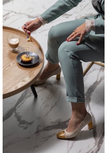 WOOOD Mesa sidebord XL, rundt - naturlig MDF og svart furu (78)