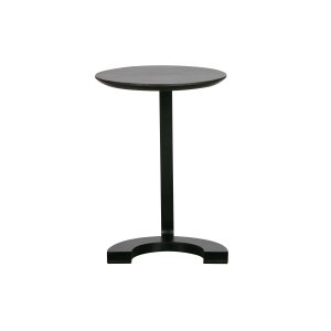 WOOOD EXCLUSIVE Golv sidobord, runt - svart mangoträ och metall (39)