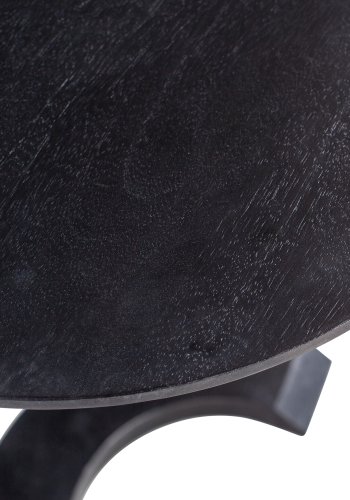 WOOOD EXCLUSIVE Gulv sidebord, rundt - svart mangotre og metall (39)