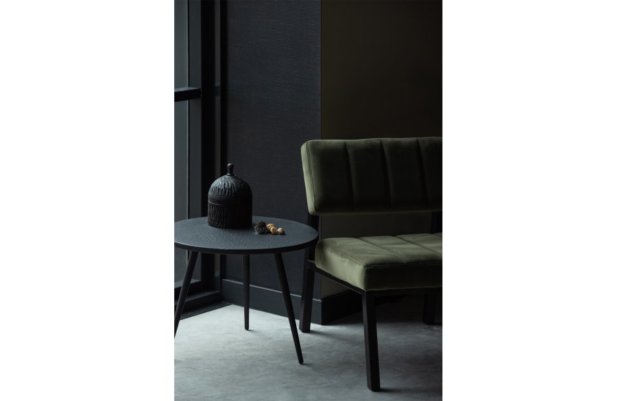 WOOOD Suze sidebord, rundt - svart metall (sett med 2)