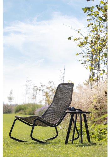 WOOOD Tom udend�rs gyngestol - natur polyethylen og sort metal