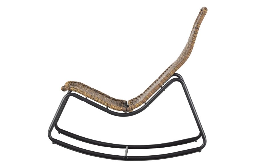 WOOOD Tom udend�rs gyngestol - natur polyethylen og sort metal