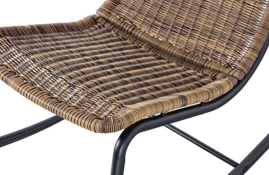 WOOOD Tom udend�rs gyngestol - natur polyethylen og sort metal