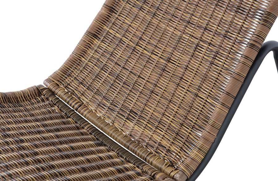 WOOOD Tom udend�rs gyngestol - natur polyethylen og sort metal