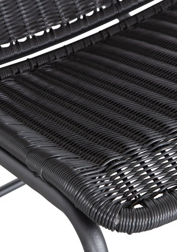 WOOOD Tom utendrs gyngestol - svart polyetylen og sort metall