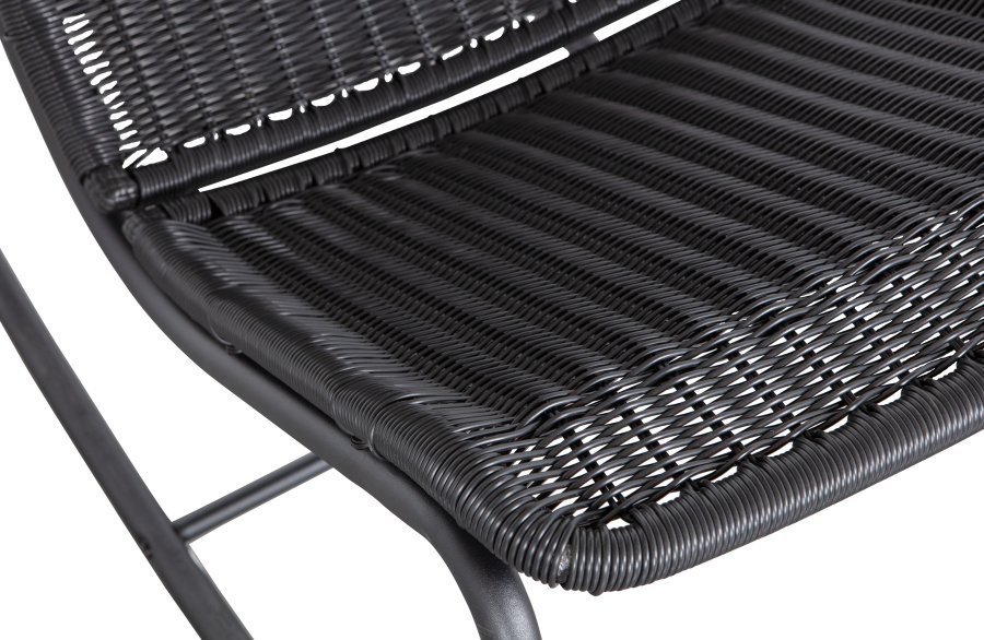 WOOOD Tom utendrs gyngestol - svart polyetylen og sort metall