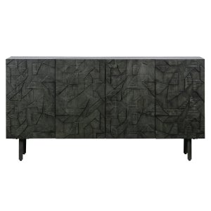 WOOOD Counter sknk, m. 4 lger og 2 hylder - sort mangotr og metal