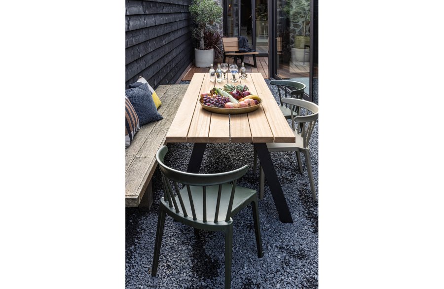 WOOOD Tablo tr&auml;dg�rdsbord, rektangul&auml;rt - naturligt tr&auml; och svart metall (210x81)