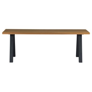 WOOOD Tablo tr&auml;dg�rdsbord, rektangul&auml;rt - naturligt tr&auml; och svart metall (210x81)