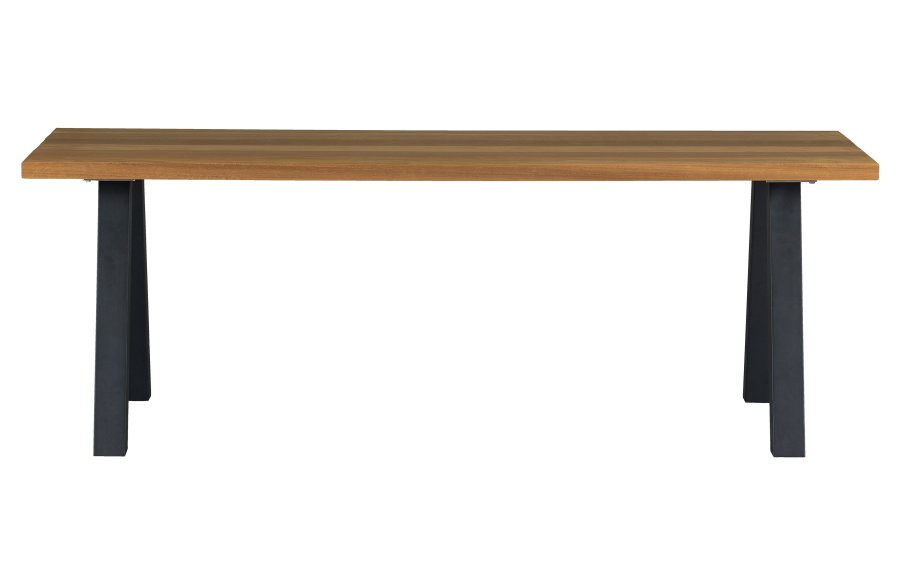 WOOOD Tablo tr&auml;dg�rdsbord, rektangul&auml;rt - naturligt tr&auml; och svart metall (210x81)