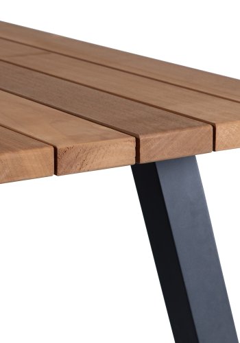 WOOOD Tablo tr&auml;dg�rdsbord, rektangul&auml;rt - naturligt tr&auml; och svart metall (210x81)