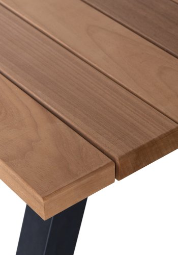 WOOOD Tablo tr&auml;dg�rdsbord, rektangul&auml;rt - naturligt tr&auml; och svart metall (210x81)