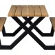 WOOOD Tablo Picnic hagebord, m. 2 benker - naturlig tre og sort stl (206x145)