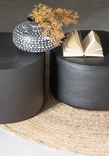 TRE EKSKLUSIVT Sanne sidebord, rundt - svart MDF (60)