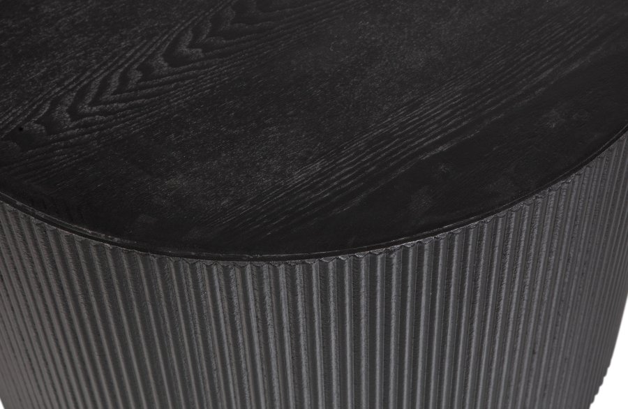 TRE EKSKLUSIVT Sanne sidebord, rundt - svart MDF (60)